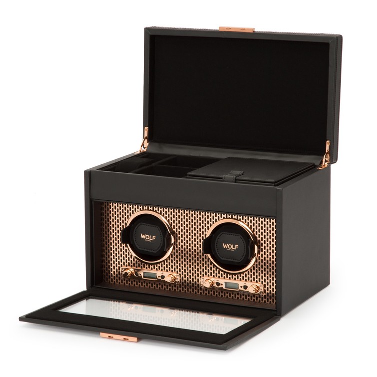 Axis Double Watch Winder with Storage