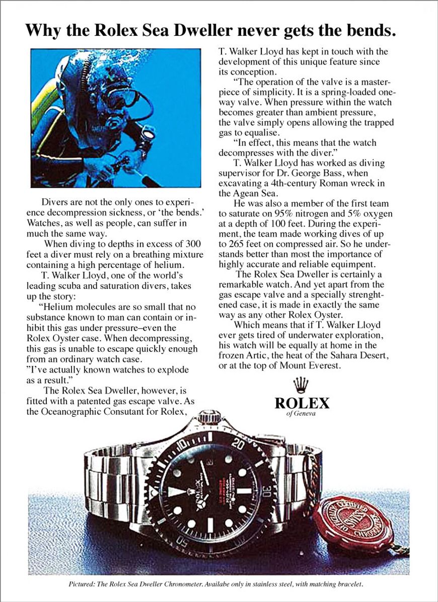inzerát Rolex z roku 1974